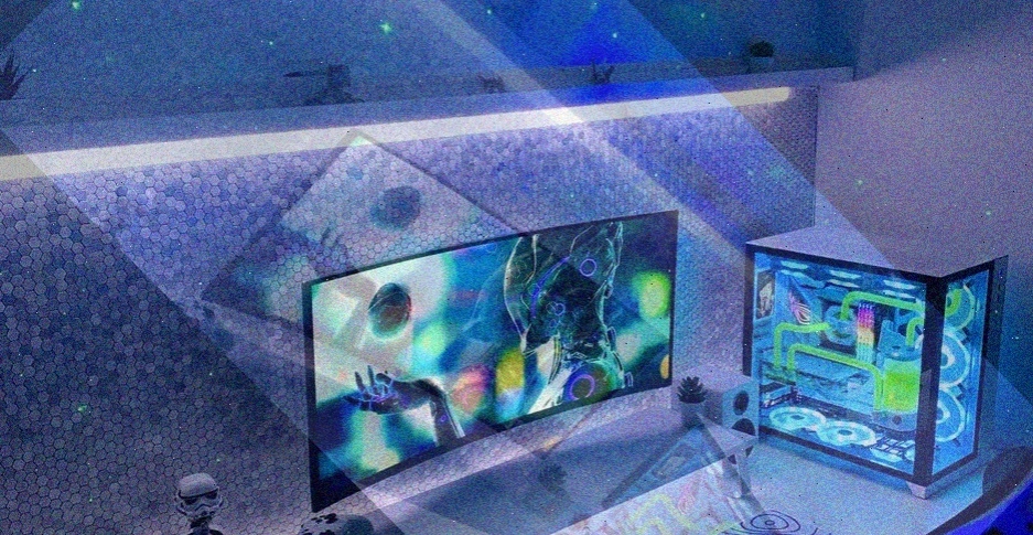 colorful gaming setup RGB lighting