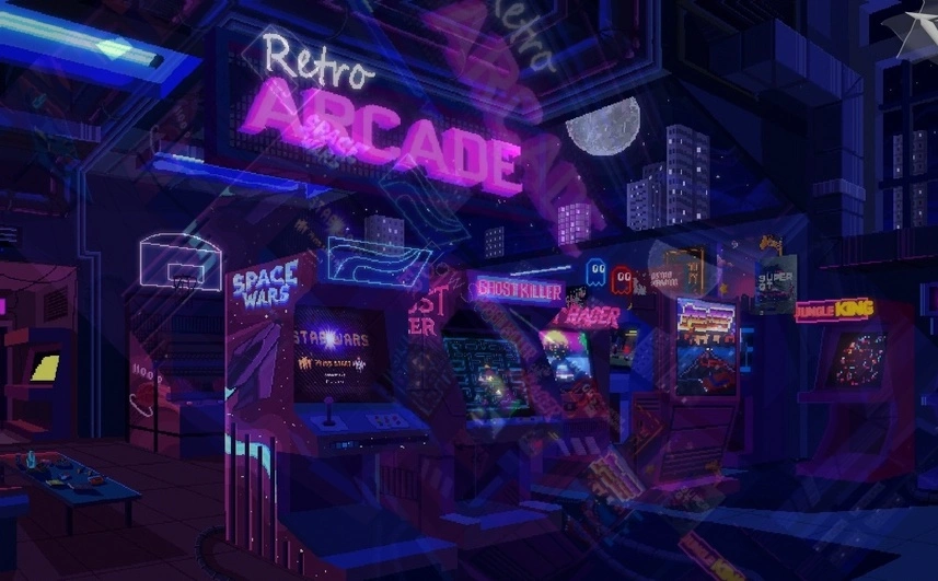retro arcade gaming aesthetic
